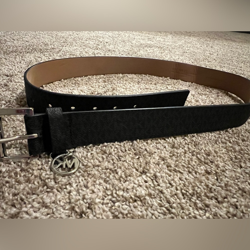 Michael Kors black belt - nail polish on back.